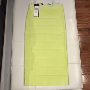 Neon yellow midi skirt